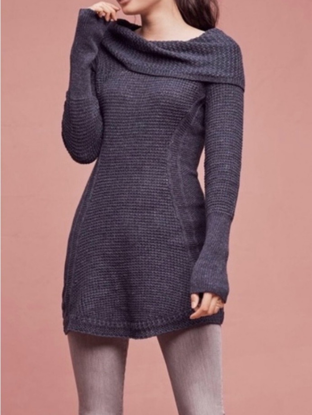 Anthropologie Angel of the North Rosie cowl neck tunic sweater